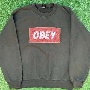 OBEY Dark Olive Green Heavyweight Sweatshirt Since 1989